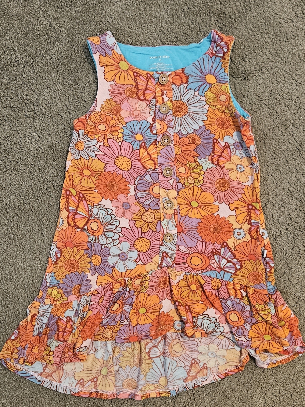 Posh Peanut Hi-Low Dress in Meadow print